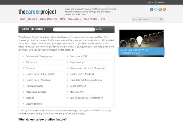 thecareerproject.org site used Career-project