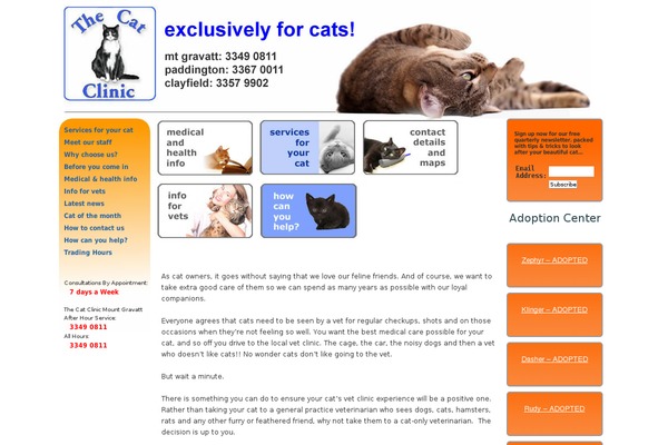 thecatclinic.com.au site used The-cat-clinic