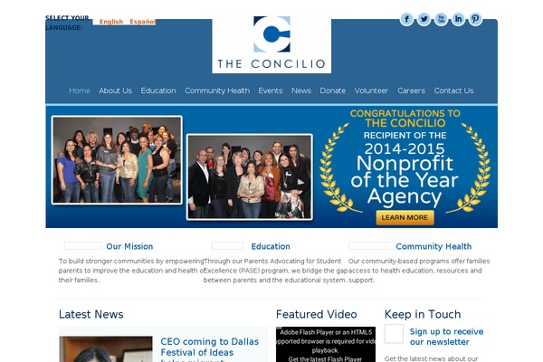 theconcilio.org site used Lms-education-elementor