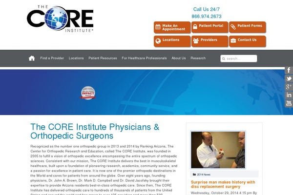 thecoreinstitute.com site used The-core