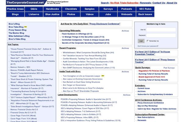 thecorporatecounsel.net site used Frontpage
