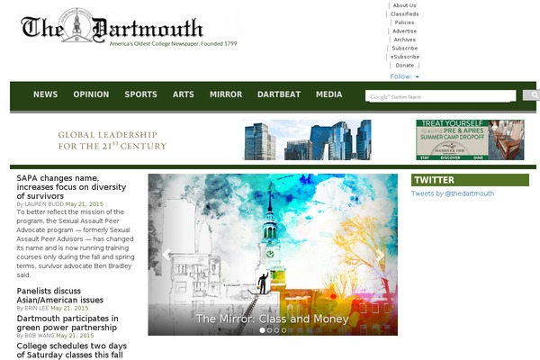 dartmouth theme websites examples