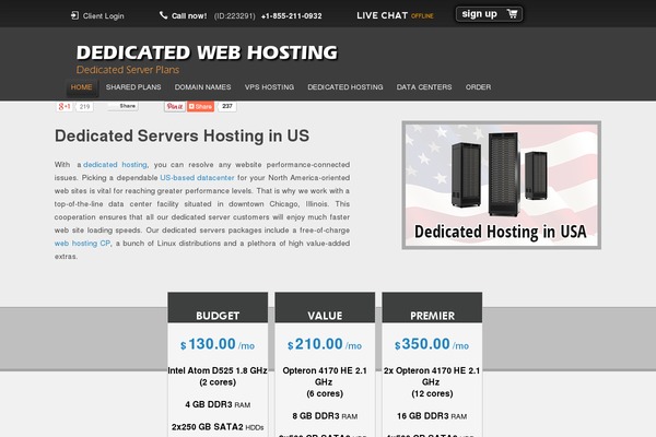 thededicatedhosting.com site used Squarehost