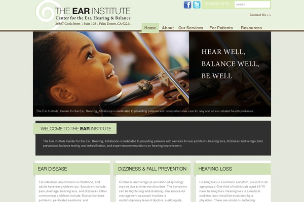 theearinstitute.com site used Fuel Theme