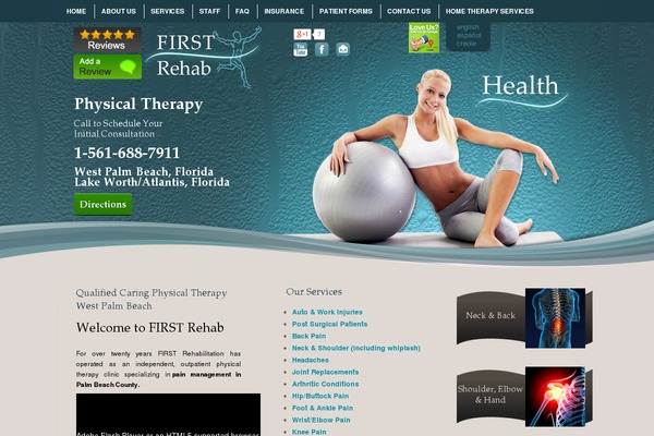 thefirstrehab.com site used Chiropractor