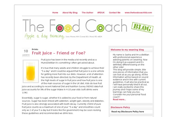 thefoodcoachblog.com site used Creativ-blog