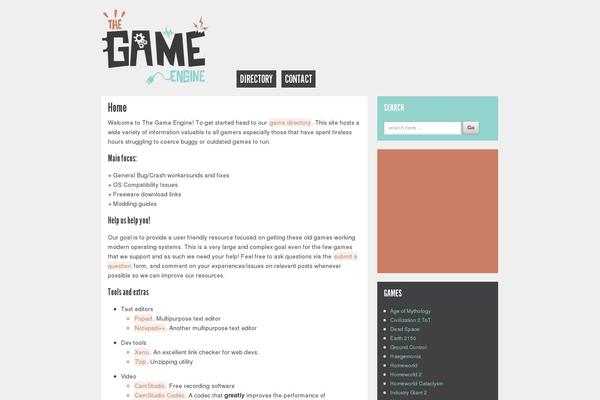thegameengine.org site used Wptheme-tge