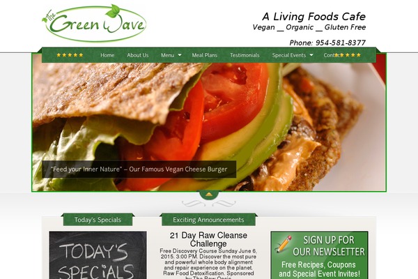 thegreenwavecafe.com site used Genesis-sample