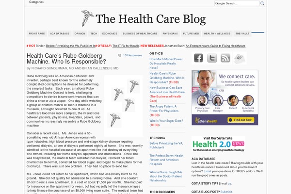 thehealthcareblog.com site used Broadsheet-child