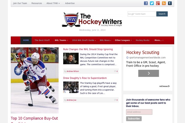 thehockeywriters.com site used The-hockey-writers