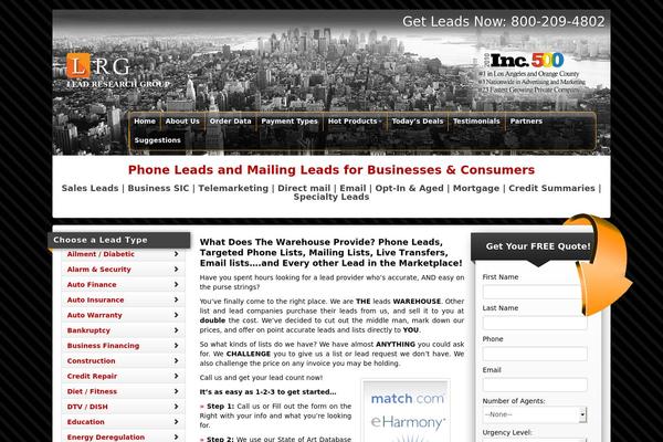 theleadswarehouse.com site used Theleadswarehouse