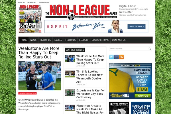 Site using Neon-football-management plugin