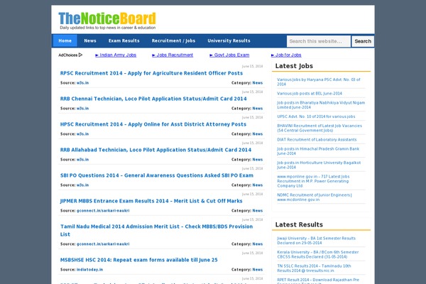 thenoticeboard.in site used Findus
