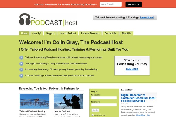 thepodcasthost.com site used Thepodcasthost