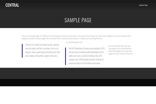 Central theme site design template sample