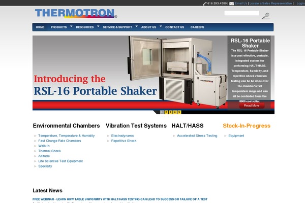 thermotron.com site used Thermotron