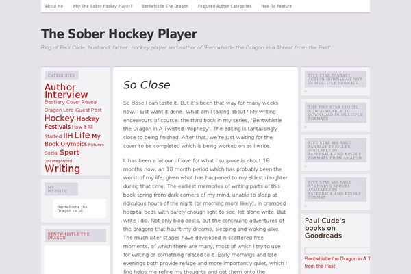 thesoberhockeyplayer.co.uk site used Minimal-portfolio