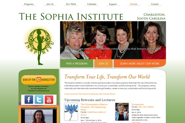 thesophiainstitute.org site used Sophia-theme
