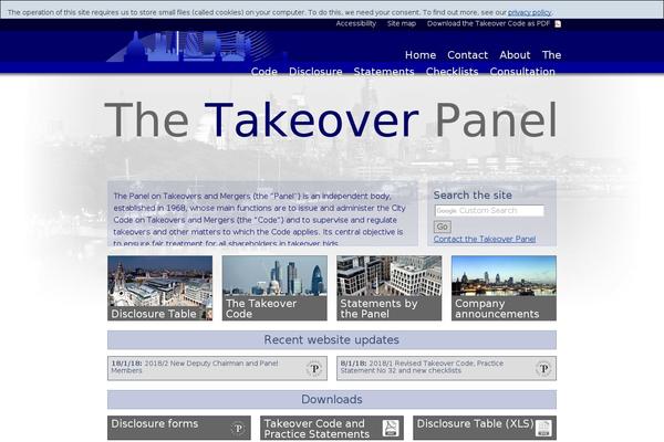 thetakeoverpanel.org.uk site used 2022rebuild