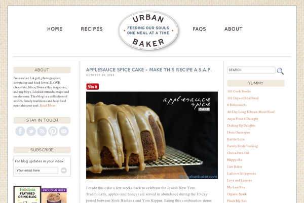 theurbanbaker.com site used BlogFeedly