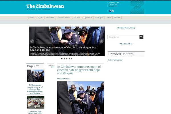 thezimbabwean.co.uk site used Playbook-thezimbabwean