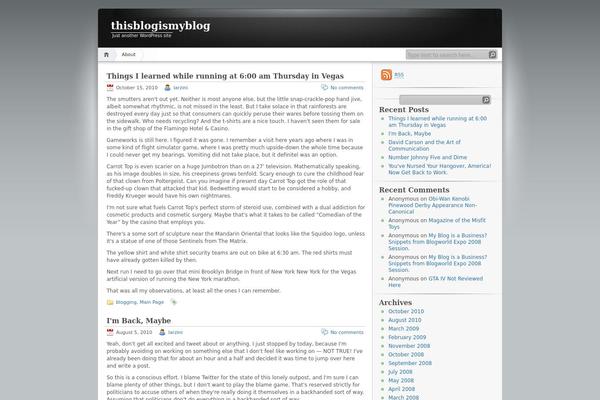 thisblogismyblog.com site used Twenty Sixteen