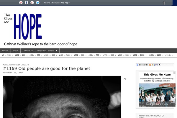 thisgivesmehope.com site used Infinity Blog