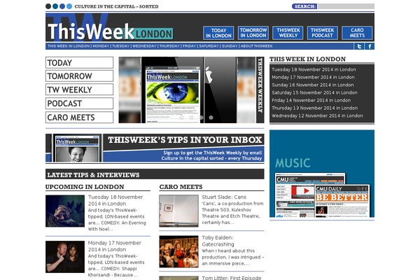 thisweeklondon.com site used Cmu
