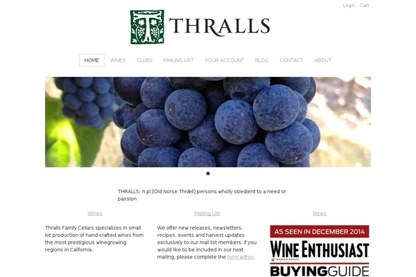 thrallswine.com site used Vin