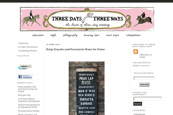 threedaysthreewaysblog.com site used Three Column Blue