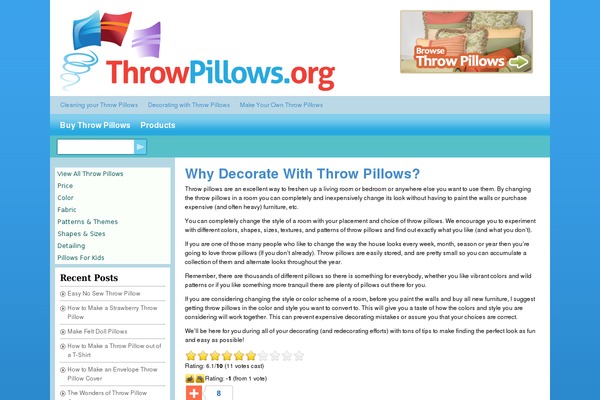 throwpillows.org site used Throwpillow