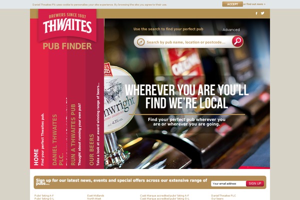 thwaitespubs.co.uk site used Thwaites