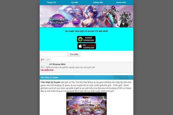 tienhiepkyduyen.net site used Vngameandroid