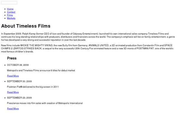 timelessfilms.co.uk site used Timeless