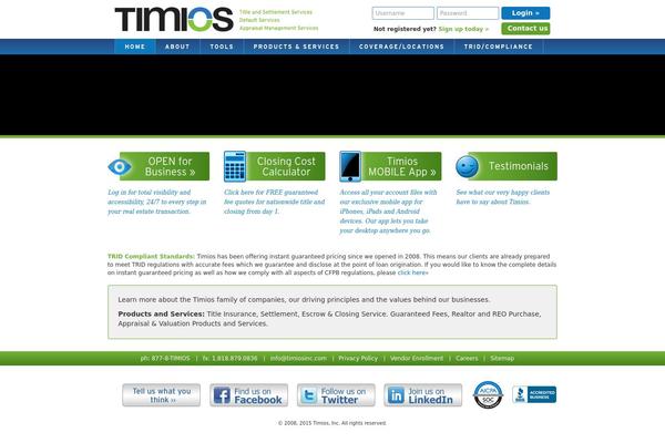 timiosinc.com site used Timios