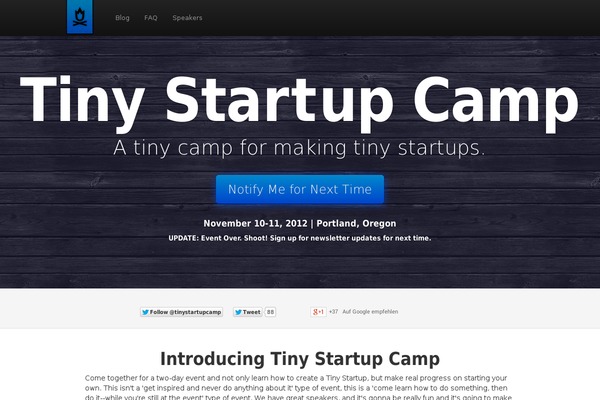 tinystartupcamp.com site used Starkers