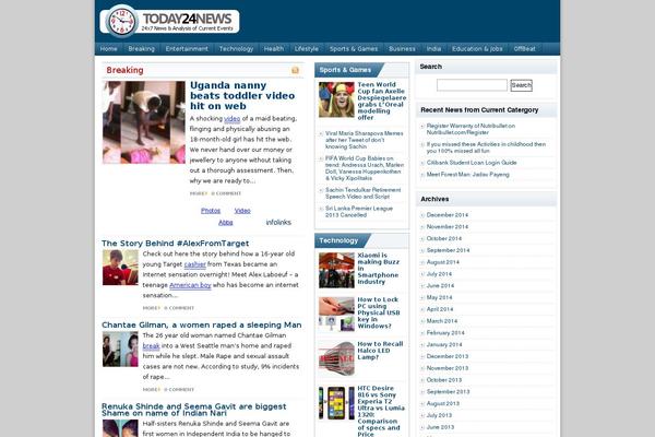 Tiny News theme site design template sample