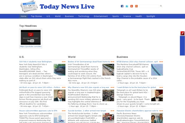 todaynewslive.com site used Onenews Premium