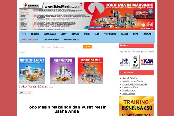 tokomesin.com site used Flatsome