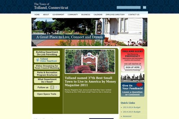 tolland.org site used Benevolence