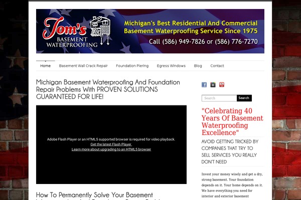 tomsbasementwaterproofing.com site used Eliteprotheme