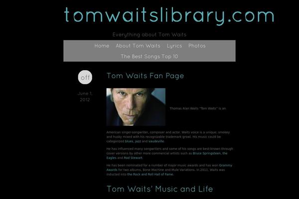 tomwaitslibrary.com site used Ice Cap