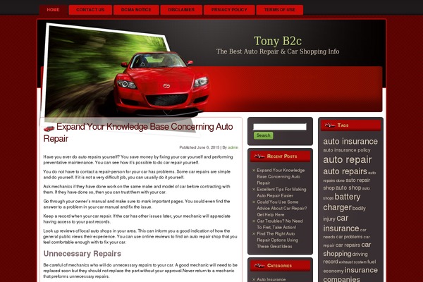 tonyb2c.com site used Red_mazda_wp_theme