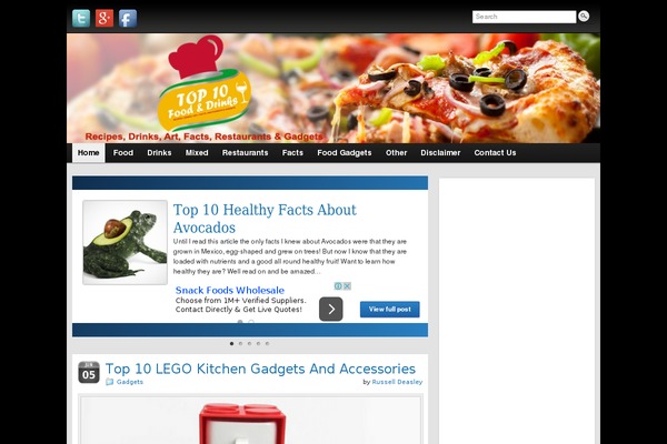 top-10-food.com site used GridHub