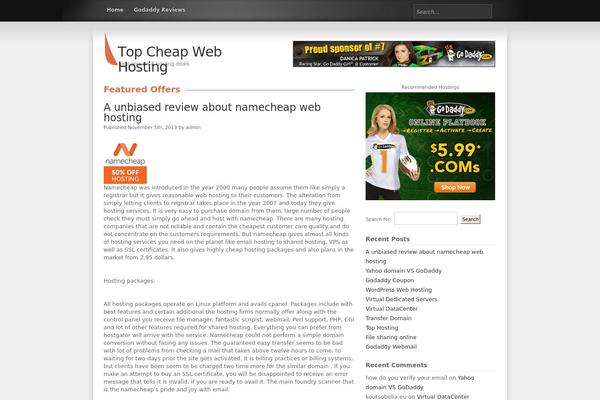 topcheapwebhostingreviews.com site used Godaddy