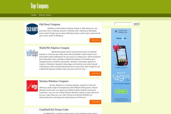 topcoupons.co site used Greeny