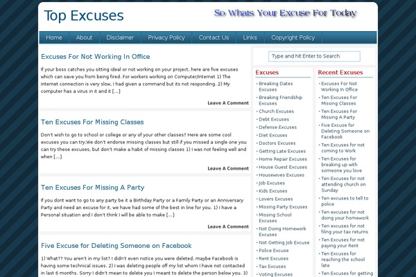 WordPress website example screenshot