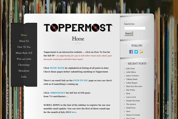 toppermost.co.uk site used Memoir