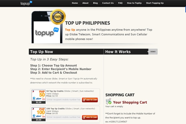 topupph.com site used Mobileversion2