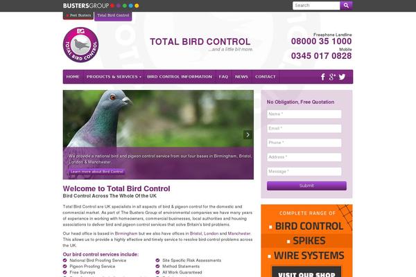 totalbirdcontrol.co.uk site used Totalbirdcontrol